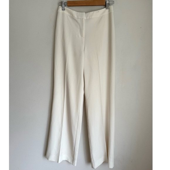 St. John Tailored Straight Leg Trouser Pants in Cream Ivory - Picture 2 of 6